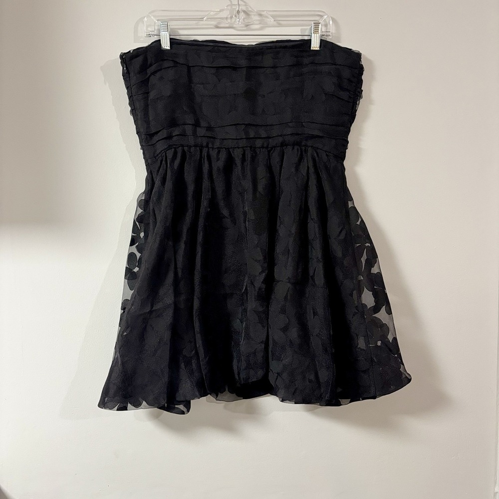 RAMY BROOK HANSEL STRAPLESS FLORAL DRESS WOMEN'S SIZE 14 BLACK - Picture 4 of 10